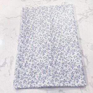 Laura Ashley Pillowcase Blue White Tiny Leaves 100% Cotton Standard 19 1/2 x 27"